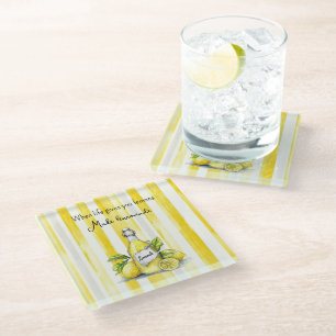 Gele Fruit Citroenen Maken Limonade Glazen Onderzetter