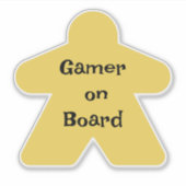 Gele gamer Custom-Cut Vinyl Sticker (Voorkant)