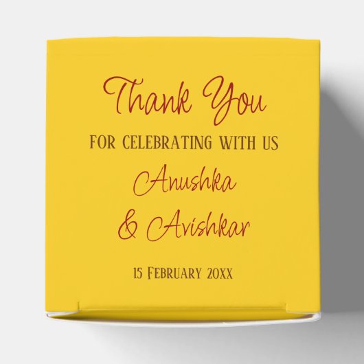 Gele Ganesha met mandala achtergrond Bedankdoosjes (Bovenkant)