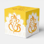 Gele Ganesha met mandala achtergrond Bedankdoosjes (Achterkant)