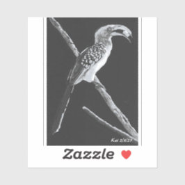 Gele gefactureerde hornbill, Kalahari Animal Sticker