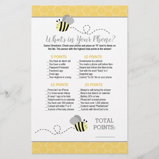 Gele Gele Bumble Bee wat in Uw Spel van de Telefoo (Voorkant)