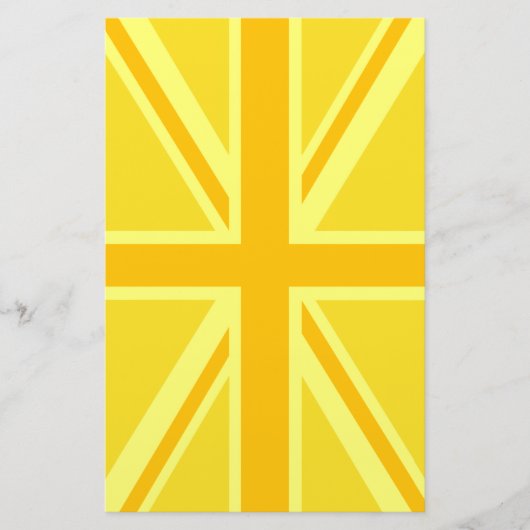 Gele Gele Union Jack British Flag Background Briefpapier (Voorkant)