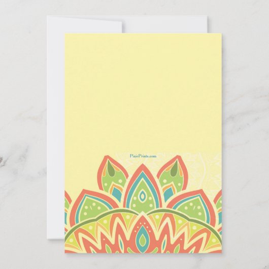Gele gelukkige Holi-uitnodiging Kaart (Achterkant)