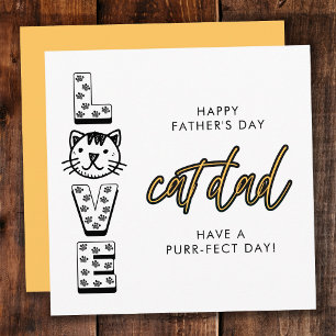 Gele Gelukkige Vaderdag Van De Kat Purrfect Kaart