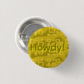 Gele geometrische ronde button 3,2 cm (Voorkant /achterkant)