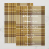 Gele geplakte strepen Chic bruiloft Kaart (Voorkant / Achterkant)