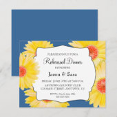 Gele Gerber Daisies repetitie diner Kaart (Voorkant / Achterkant)