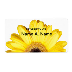 Gele Gerber Daisy Close Foto Etiket