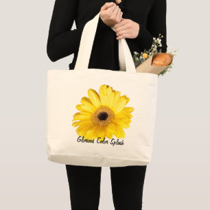 Gele Gerber Daisy Close Foto Grote Tote Bag