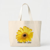 Gele Gerber Daisy Close Foto Grote Tote Bag (Voorkant)