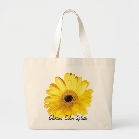 Gele Gerber Daisy Close Foto Grote Tote Bag (Voorkant)