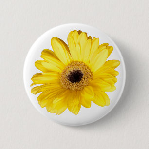 Gele Gerber Daisy Close-up foto Ronde Button 5,7 Cm