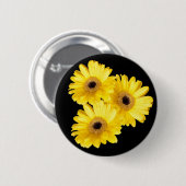 Gele Gerber Daisy Close-up foto's Ronde Button 5,7 Cm (Voorkant /achterkant)