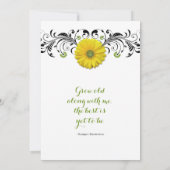 Gele Gerber Daisy Floral Wedding Uitnodiging (Achterkant)