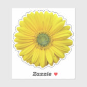 Gele Gerber Daisy Flower Kiss-Cut Sticker (Vel)