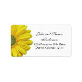 Gele Gerbera Daisy Bloem Bruiloft Adres Etiket (Voorkant)