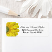 Gele Gerbera Daisy Bruiloft Retouradres Labels (Insitu)