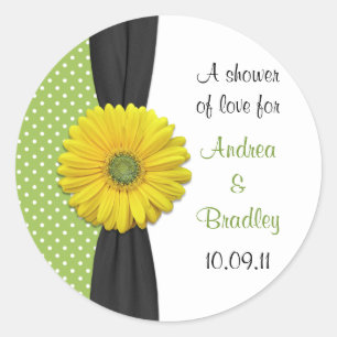Gele Gerbera Daisy Favor Tag Stickers