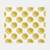 Gele gerbera daisy fleece deken (Voorkant (Horizontaal))
