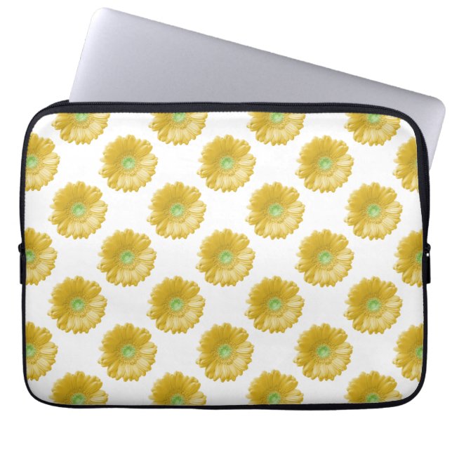 Gele gerbera daisy laptop sleeve (Voorkant)