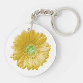 Gele gerbera daisy sleutelhanger (Achterkant)