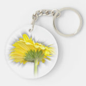 gele gerbera daisy sleutelhanger (Achterkant)