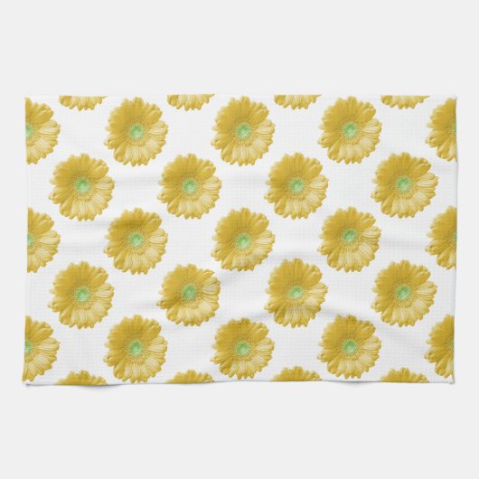 Gele gerbera daisy theedoek (Horizontaal)