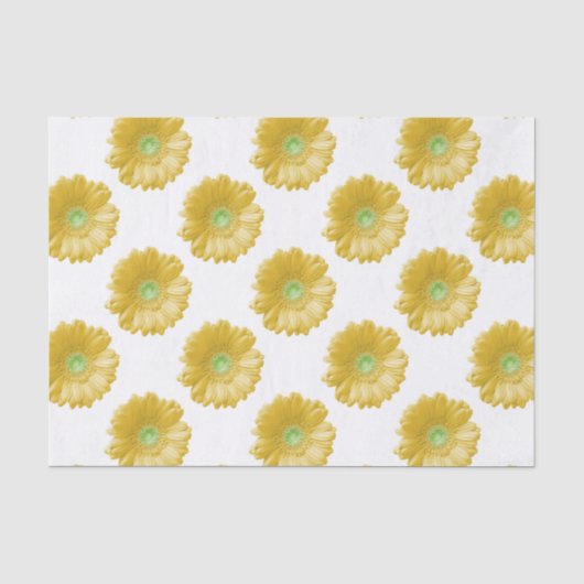 Gele gerbera daisy tissuepapier (Voorkant)