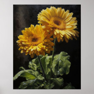 Gele Gerbera Madeliefjes Kunstprint Poster