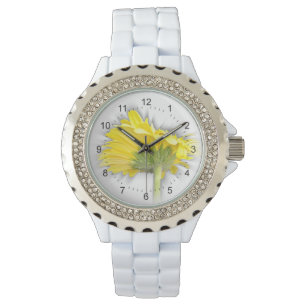 gele gerbera margriet horloge