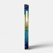 Gele getextureerde Blauwe Crisis Heldere Raindrop Case-Mate iPhone Case (Achterkant / Links)