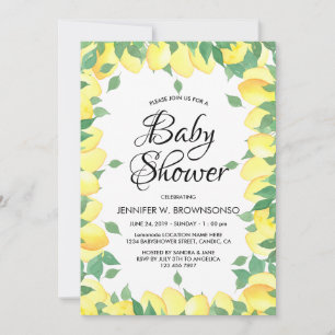 Gele geweldige limonade baby shower kaart