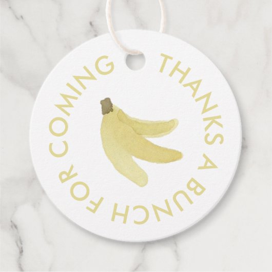 Gele Gingham Banana Party Favor Dank u Labels (Voorkant)