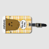 Gele Gingham, Bruine Aardappel, Uw Tas, Custom Bagagelabel (Voorkant (horizontaal))