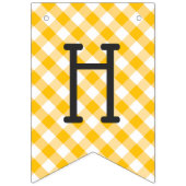 Gele Gingham Check Pattern Happy Birthday Vlaggetjes (Tweede vlag)