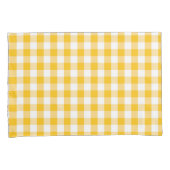 Gele Gingham Check Pattern Kussensloop (Voorkant-Rechts)