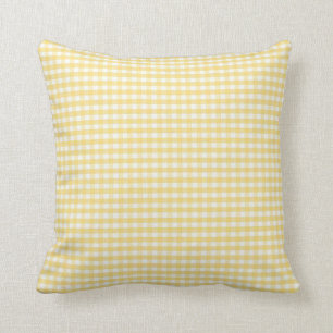 Gele Gingham check Pillow Kussen