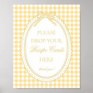 Gele Gingham Coquette Boog Deel een Recept Poster