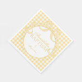 Gele Gingham Coquette Strik Doop Tafel Decoratie Servet (Hoek)