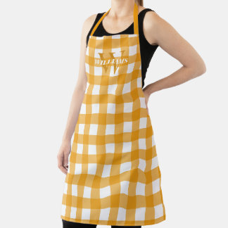 Gele Gingham Name & Initiaal Schort