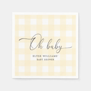Gele Gingham Oh Baby Paper Napkin Servet