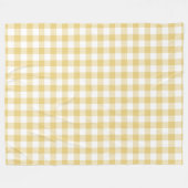 Gele Gingham Patroon Fleece Deken (Voorkant (Horizontaal))