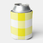 Gele Gingham Pattern Blikjeskoeler (Blikje Voorkant)