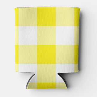 Gele Gingham Pattern Blikjeskoeler