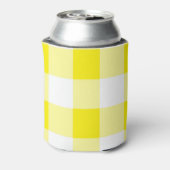 Gele Gingham Pattern Blikjeskoeler (Blikje Achterkant)