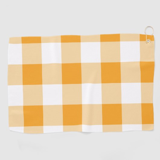Gele Gingham Pattern Golfhanddoek (Horizontaal)