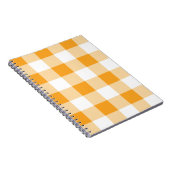 Gele Gingham Pattern Notitieboek (Rechterzijde)