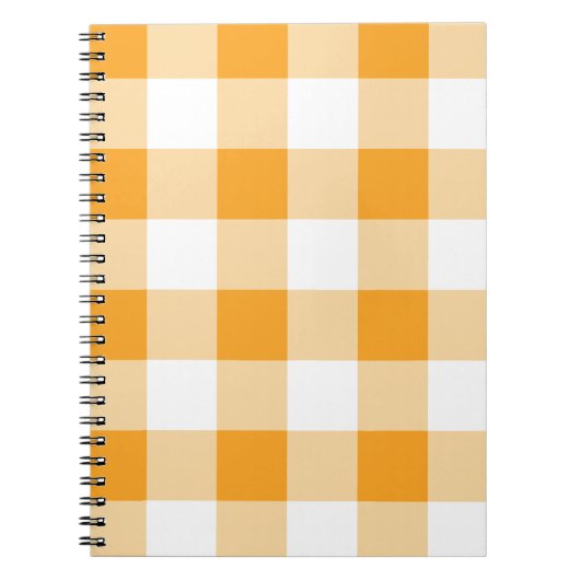 Gele Gingham Pattern Notitieboek (Voorkant)