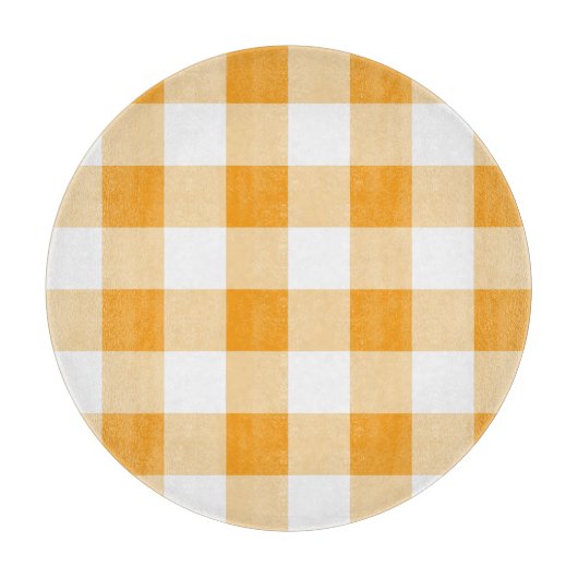 Gele Gingham Pattern Snijplank (Voorkant)